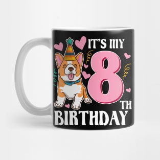 Its My 8th Birthday Dog Theme Bday Party Celebration Mug